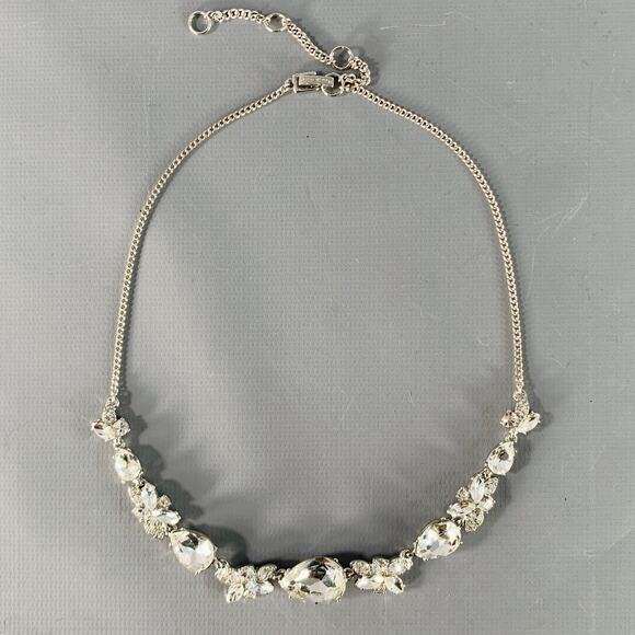 GIVENCHY Silver Rhinestones Metal Necklace - Picture 1 of 4
